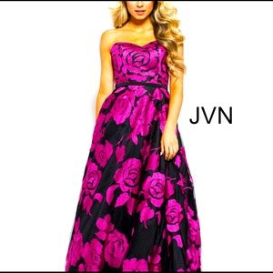 Jovani strapless dress with roses